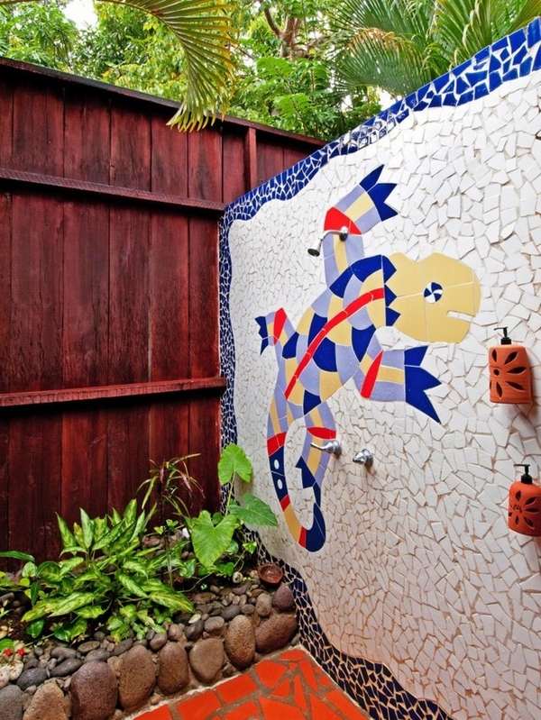 creative shower enclosure ideas wooden garden fence