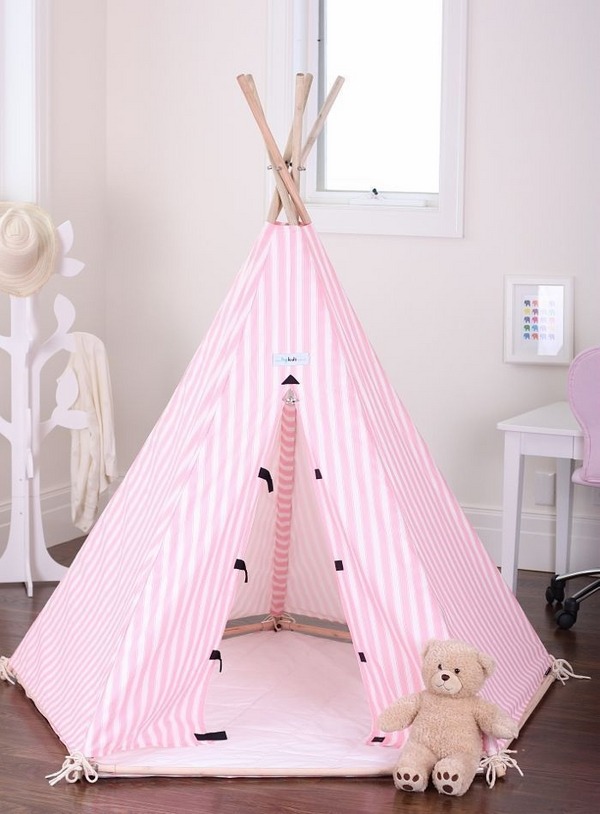 ideas play teepee for girls pink stripes girl bedroom