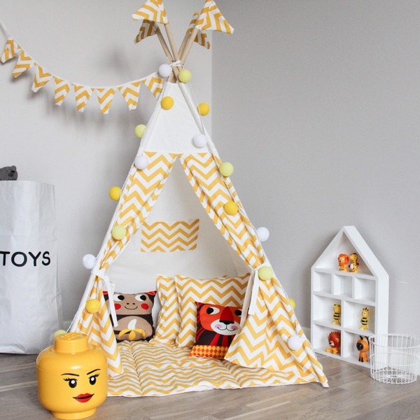 kids-teepees-yellow-zigzag-pattern-kids-layroom-kids-bedroom-decor-ideas