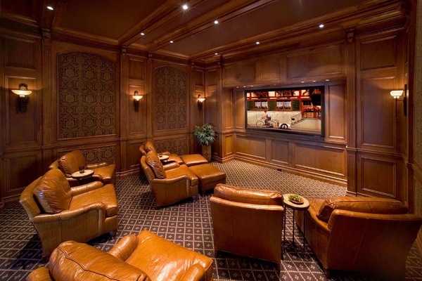 home theater design ideas leather seats 