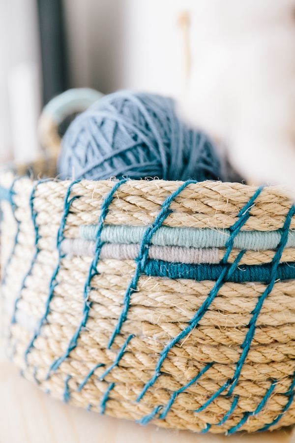 rope DIY how to make storage baskets