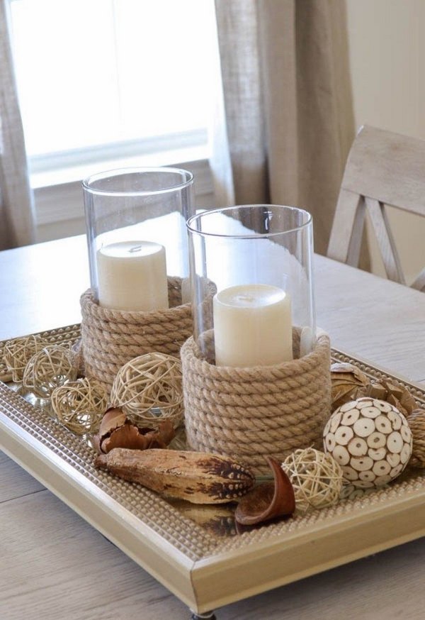 diy  candle holders beach party decorating ideas