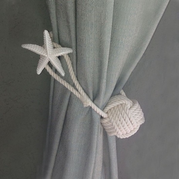 curtain tie back rope sea star nautical decor ideas