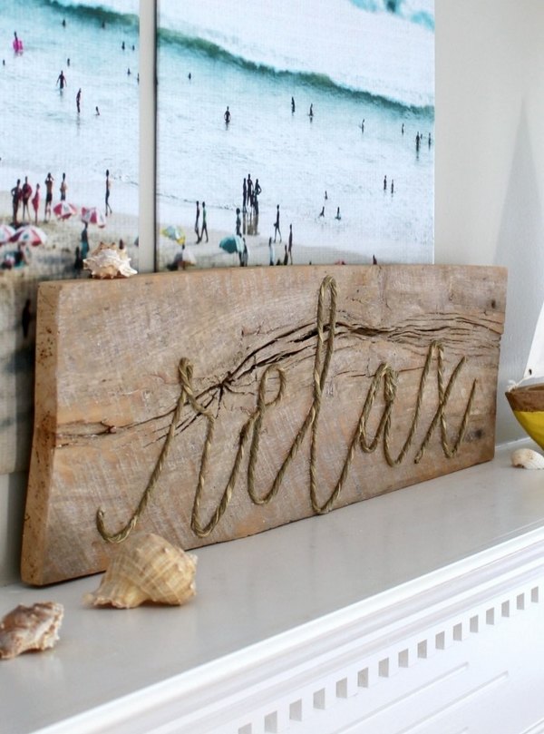 decorative nautical ideas diy driftwood rope sign
