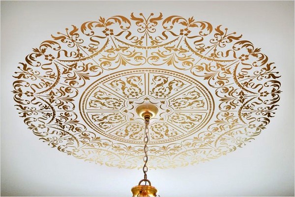 unique designs with stencils ceiling medallion