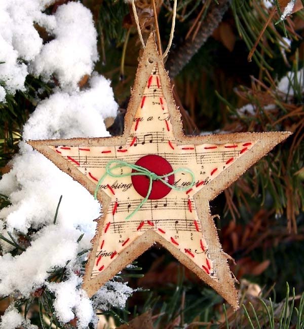 burlap tree ornaments diy tree ornaments star