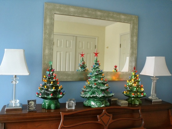 ceramic trees with lights dining room decor