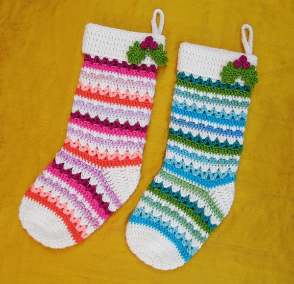 christmas  pattern crochet stockings