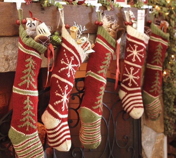 christmas pattern crocheted stockings