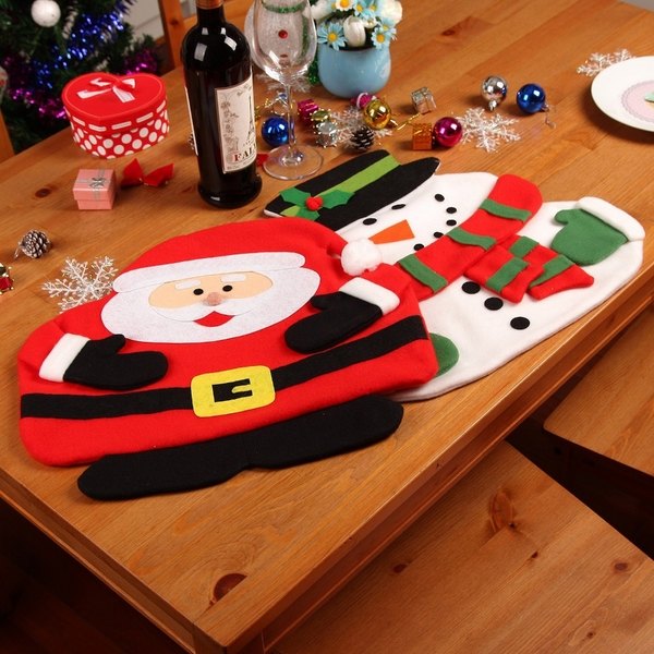 christmas-table-decoration-ideas-felt-christmas-ornaments-santa-claus-snowman-placemats