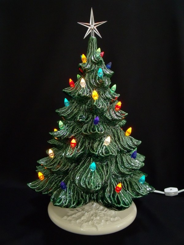 classic-ceramic-christmas-tree-with-lights-cute-christmas-decorations-vintage-style-christmas