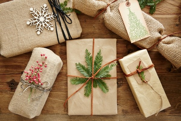 diy wrapping ideas natural materials rustic style 