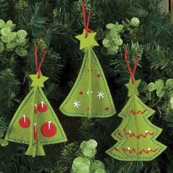 homemade christmas tree ornaments felt craft