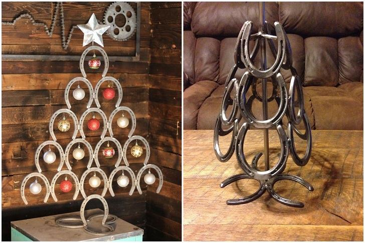 horseshoe tabletop christmas tree ideas metal art crafts