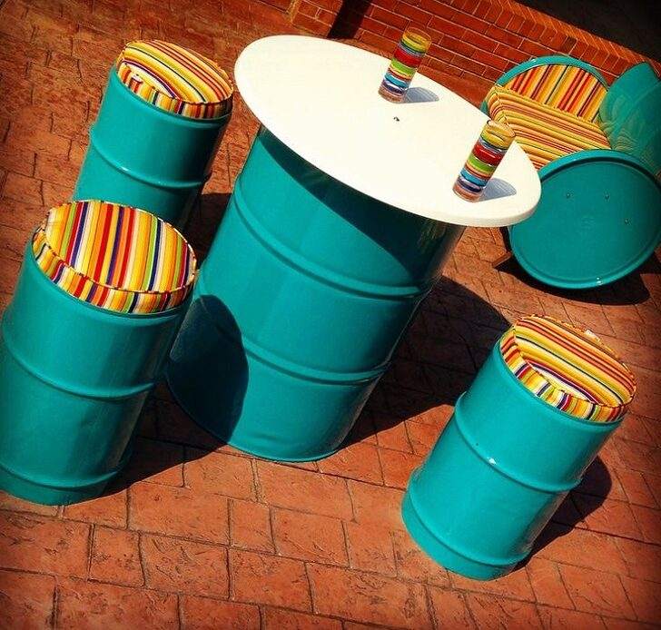 metal-craft-diy-oil-drum-furniture-ideas-garden-furniture-table-stools