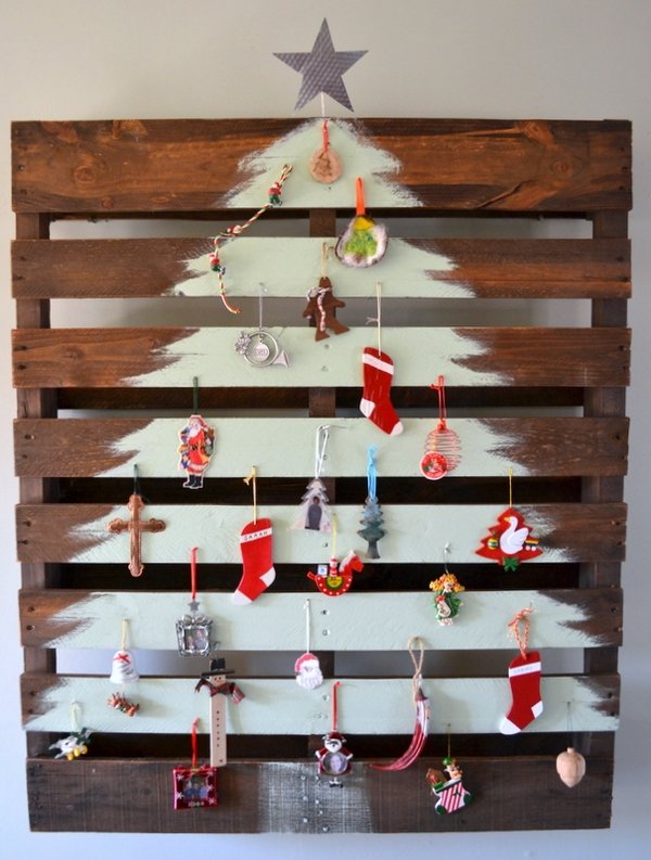 pallet ideas diy christmas decor painted pallet tree