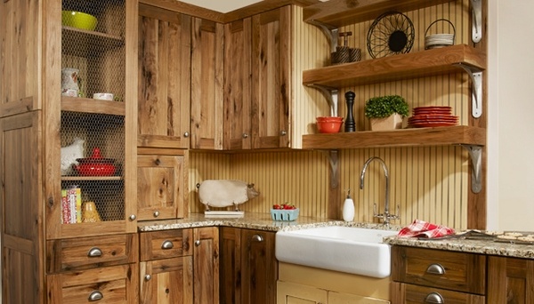 Rustic hickory kitchen cabinets solid wood kitchen 