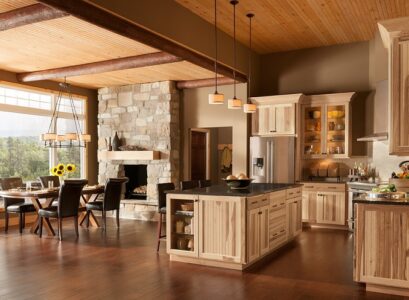 rustic-hickory-kitchen-cabinets-modern-kitchen-rustic-decor-open-plan-living-space