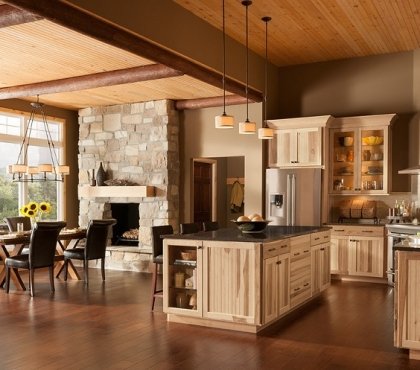 rustic-hickory-kitchen-cabinets-modern-kitchen-rustic-decor-open-plan-living-space