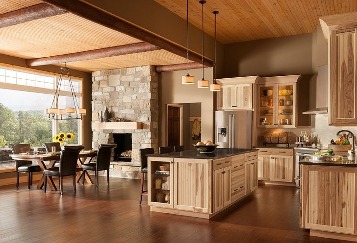 Rustic Hickory Kitchen Cabinets Solid, Best Hickory Kitchen Cabinets