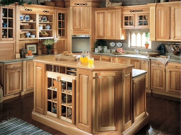 rustic hickory cabinets natural wood