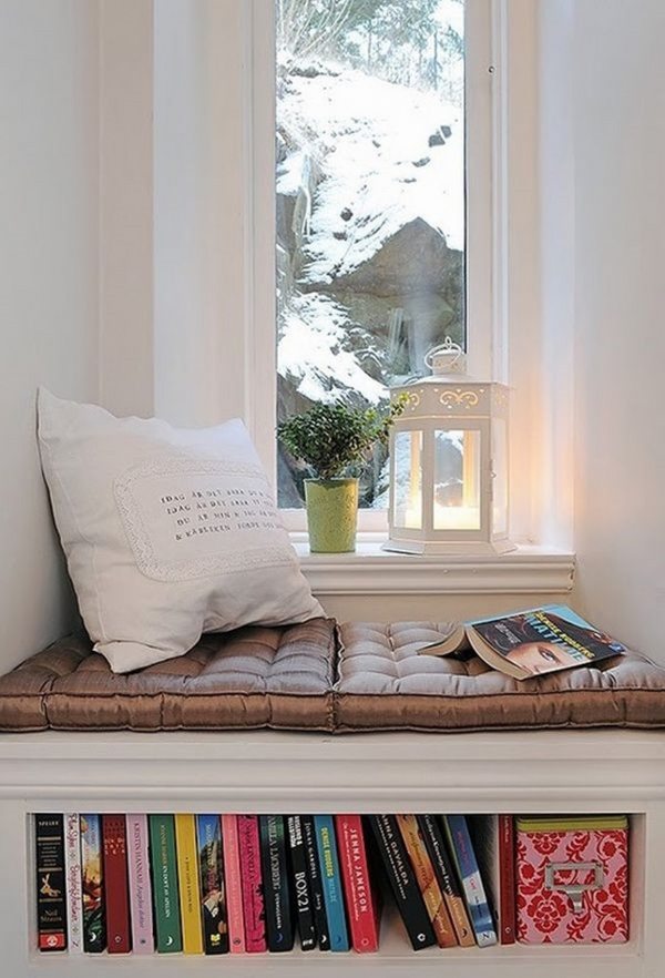  chic window nook tufted cushions hidden bookshelf