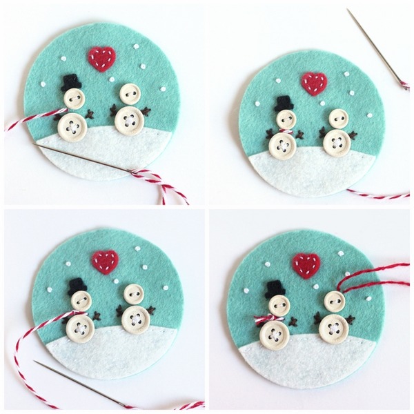 felt christmas crafts button crafts 