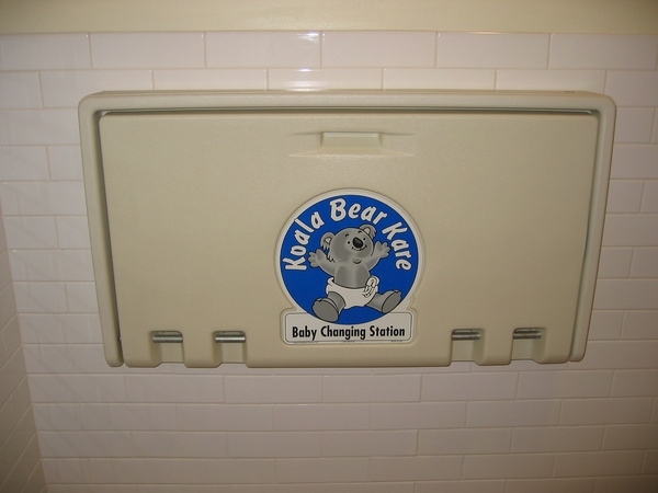 horizontal wall mounted baby changing station design ideas