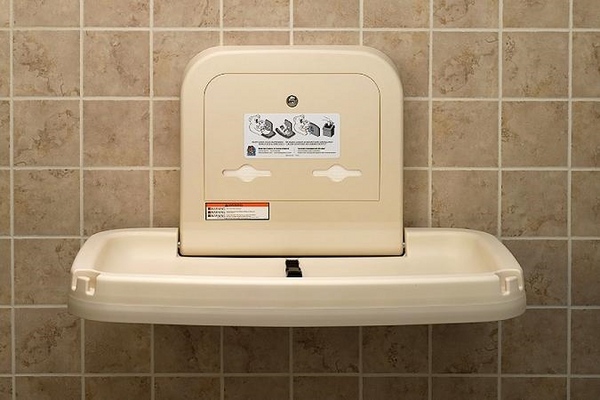 horizontal wall mounted baby changing station 