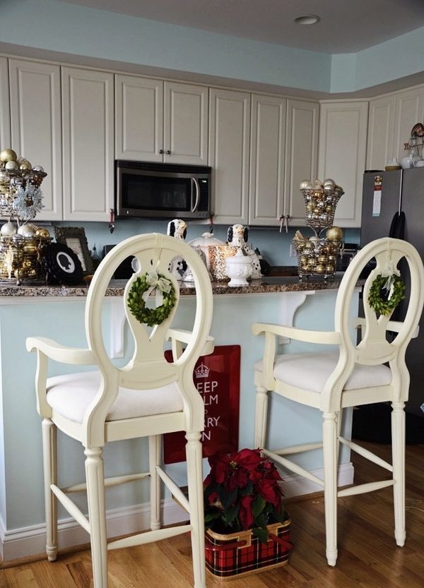 boxwood wreaths kitchen bar stools 