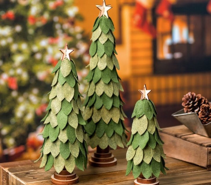 how to make a felt christmas tree table decoration ideas 