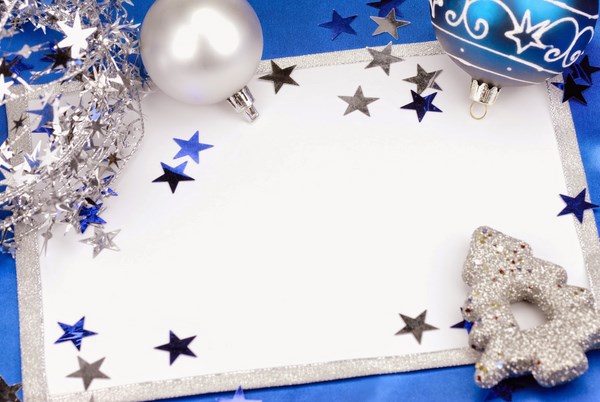 christmas cards ideas blue silver stars