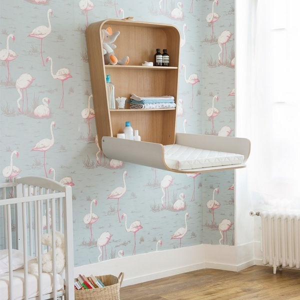 modern wall mounted baby changing station