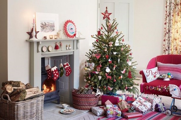 real-christmas-trees-decorating ideas living room christmas deco