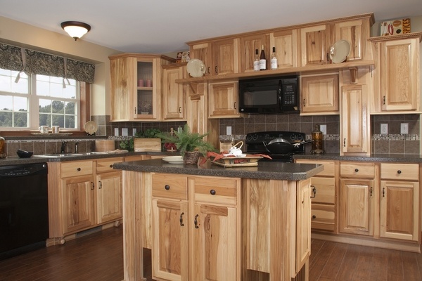 Rustic hickory kitchen cabinets - solid wood kitchen ...