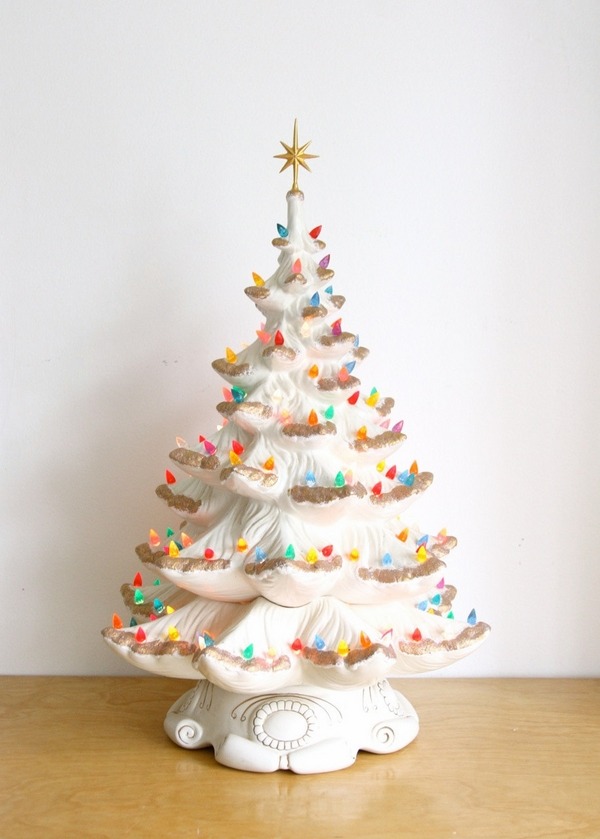 ceramic christmas tree with lights