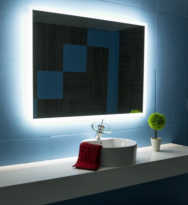 backlit mirror led lighting ideas contemporary bathroom