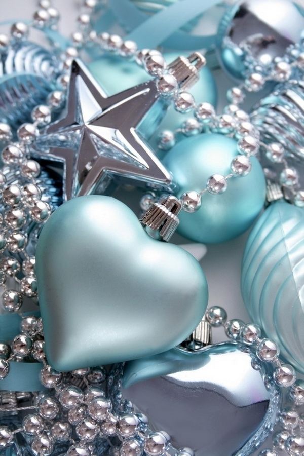 blue silver ornaments