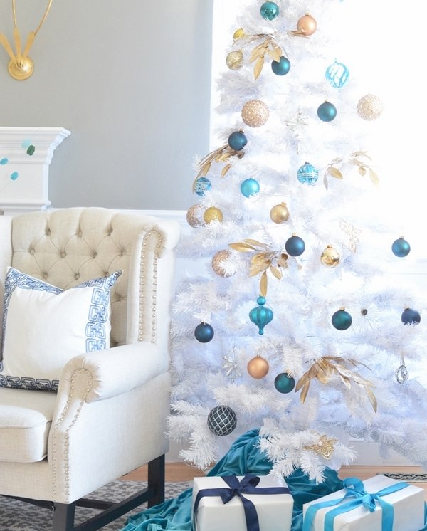 christmas decoration ideas pastel colors white christmas tree 