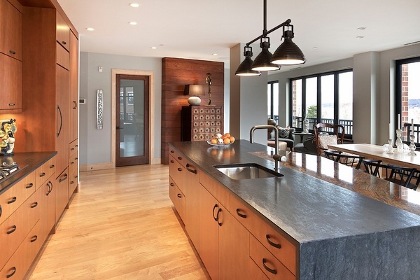 contemporary kitchen design gray countertop