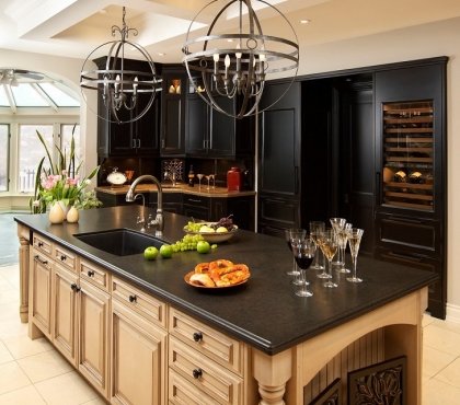 honed-granite-countertops-contemporary-kitchen-ideas-black-kitchen-cabinets