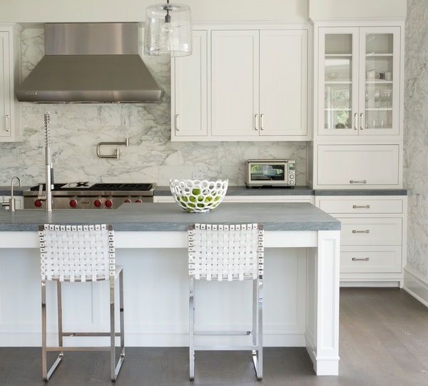 honed granite countertops modern white kitchen white bar stools