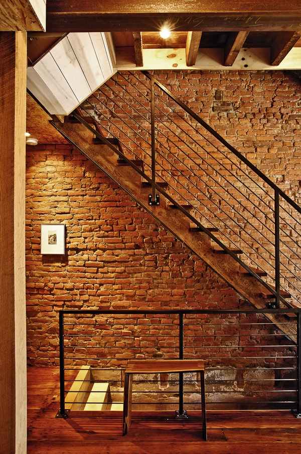 metal railing contemporary staircase 