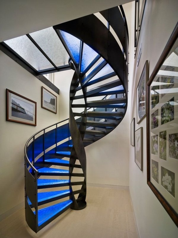 contemporary spiral staircase railing