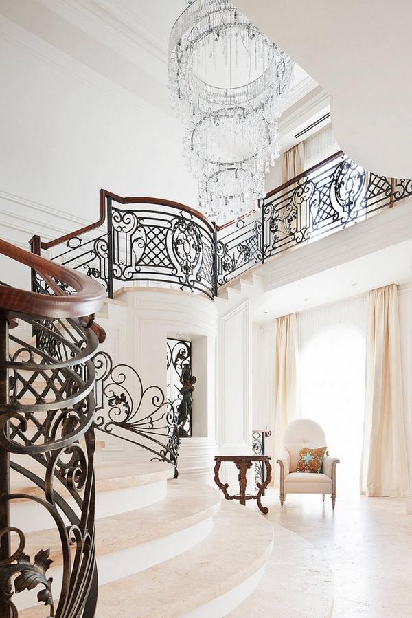 intricate wrought iron staircase railing 