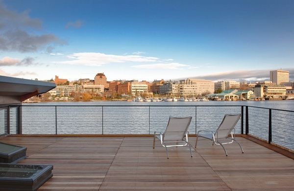 modern balcony roof deck railing