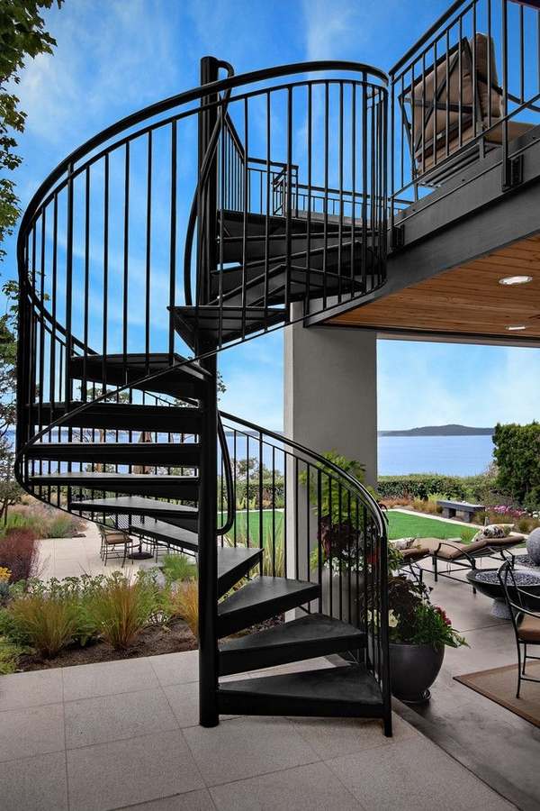 outdoor spiral staircase metal stairs