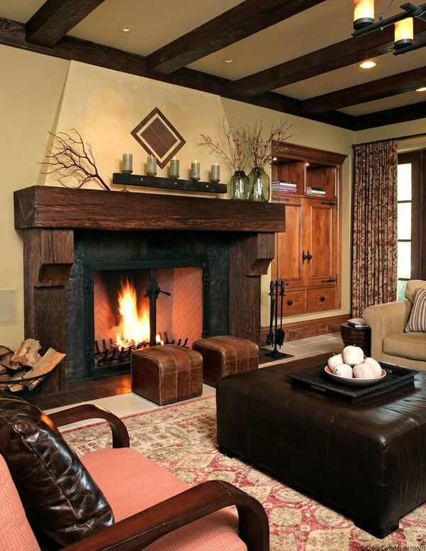 Reclaimed Wood Mantel A Decorative Element With Unique Look - Reclaimed Wood Fireplace Wall Ideas
