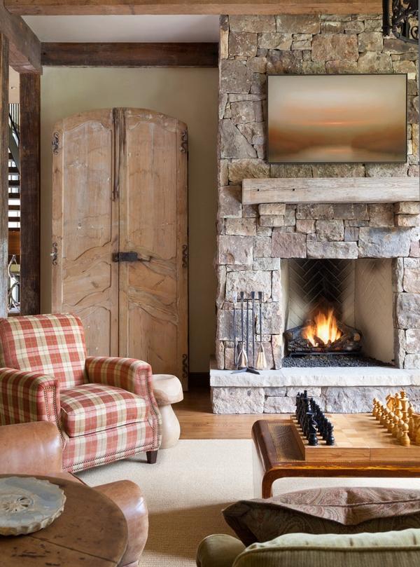 reclaimed wood mantel stone fireplace solid