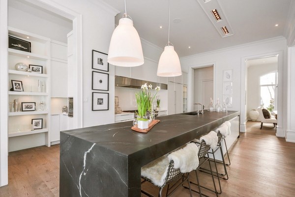 waterfall white cabinets 